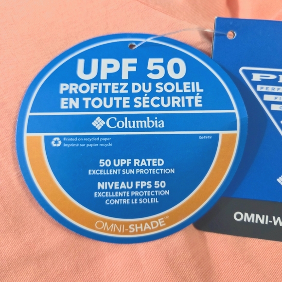 Columbia Slack Water Knit Tee II Peach UPF 50 PFG Short Sleeve Sz 2X NWT - Picture 12 of 14